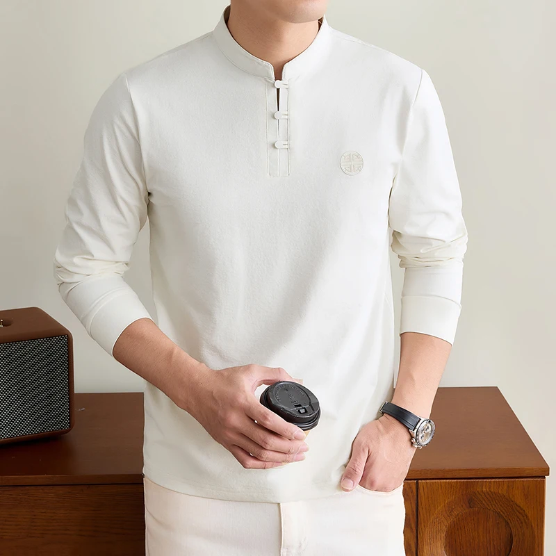 Mens Mandarin Collar Long Slee - Embellish Knit 评论和价格